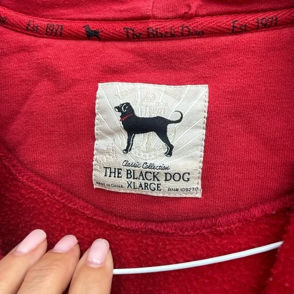 The Black Dog Red Kids Hoodie with Dog Graphic - Picture 4 of 7